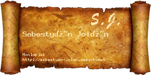 Sebestyén Jolán névjegykártya
