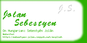jolan sebestyen business card