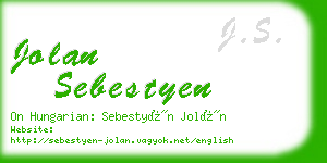 jolan sebestyen business card